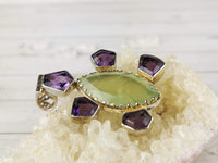 Prehnite and Faceted Amethyst Pendant