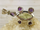 Prehnite and Faceted Amethyst Pendant