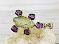 Prehnite and Faceted Amethyst Pendant