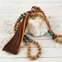 Sandalwood, Magnesite & Jasper Mala