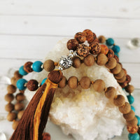 Sandalwood, Magnesite & Jasper Mala