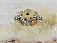 Multi Gem Chakra Meditation Ring Size 7