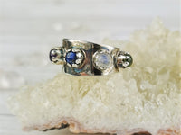 Multi Gem Chakra Meditation Ring Size 7