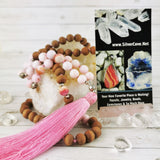 Sandalwood, Pink Opal & Jasper Mala