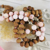 Sandalwood, Pink Opal & Jasper Mala