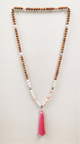 Sandalwood, Pink Opal & Jasper Mala