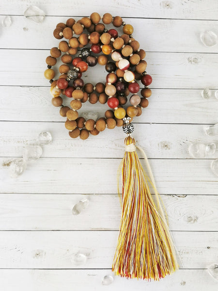 Sandalwood & Mookaite Jasper Mala