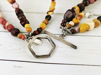 Three Strand Mookaite Jasper Necklackes