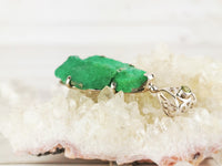 Faceted Peridot and Raw Variscite Pendant