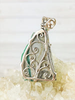Faceted Peridot and Raw Variscite Pendant
