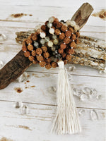 Rudraksha & Moonstone Mala