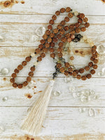 Rudraksha & Moonstone Mala