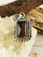 Rectangle Copper Rutile Quartz Pendant