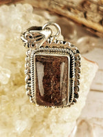 Rectangle Copper Rutile Quartz Pendant