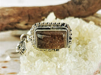 Rectangle Copper Rutile Quartz Pendant