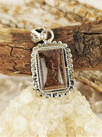 Rectangle Copper Rutile Quartz Pendant