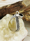 Curved Teardrop Rutilated Quartz Pendant