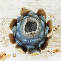 Natural Blue Agate Lotus
