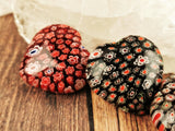 Glass Hearts with Flower Motif <3