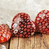 Glass Hearts with Flower Motif <3