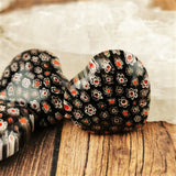 Glass Hearts with Flower Motif <3