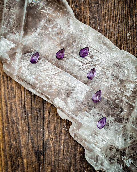 Amethyst Pear Facet, 5x3mm