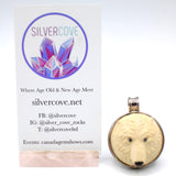 Yukon Mammoth Ivory Polar Bear Pendant in Sterling Silver