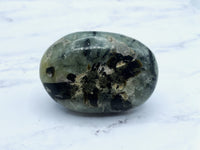 Prehnite and Epidote Palm Stone