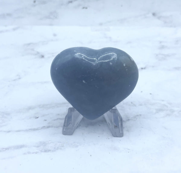 Angelite Heart Carving