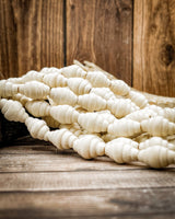 Natural Wood Bead Strands (Philippines, Ribbed Oval Shape)