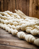 Natural Wood Bead Strands (Philippines, Ribbed Oval Shape)
