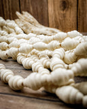 Natural Wood Bead Strands (Philippines, Ribbed Oval Shape)