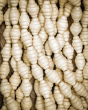 Natural Wood Bead Strands (Philippines, Ribbed Oval Shape)