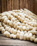 Natural Wood Bead Strands (Philippines, Pebble Shape)