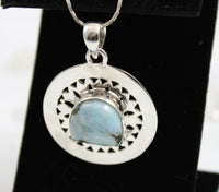 Larimar Pendant (.925 Sterling Silver)
