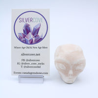 Calcite Alien Head Carving