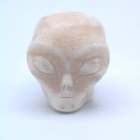 Calcite Alien Head Carving