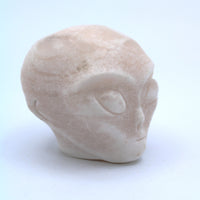 Calcite Alien Head Carving
