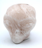 Calcite Alien Head Carving