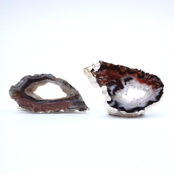Occo Geode Slice Silver Plated Pendant