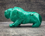 Malachite Lion Carving, 470g