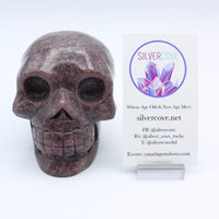 Lepidolite Skull Carving