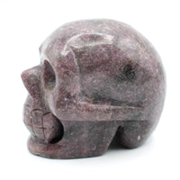 Lepidolite Skull Carving