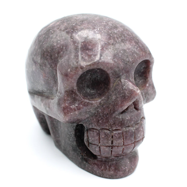 Lepidolite Skull Carving