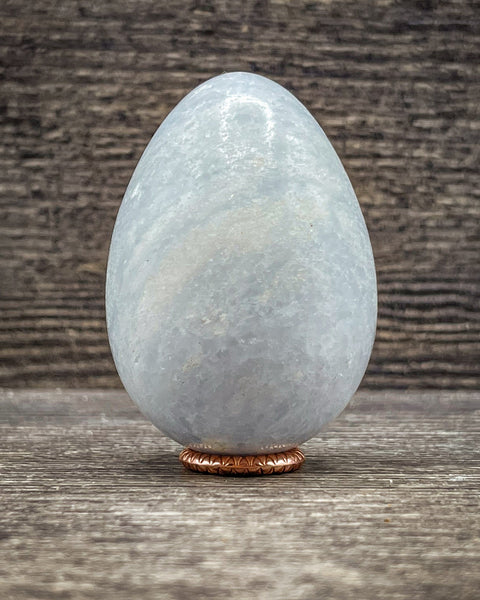 Blue Calcite Egg Carving, 154g