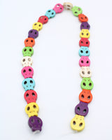 Dyed Magnesite Skull Bead Strand