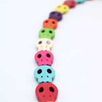 Dyed Magnesite Skull Bead Strand