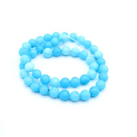 Blue Dyed Quartz Bead Strand