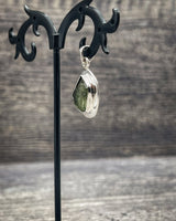 Rough Moldavite in .925 Sterling Silver Pendant