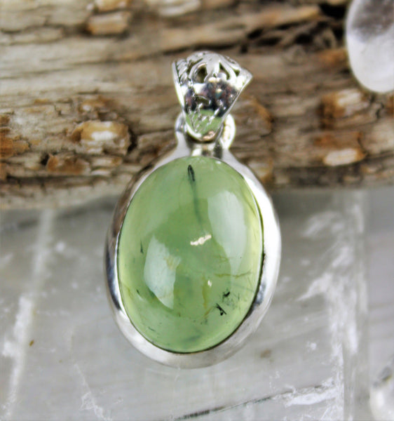 Prehnite in .925 Sterling Silver Pendant